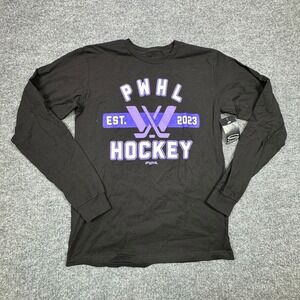NWT Stadium Essentials PWHL Hockey Shirt Womens S Black Long Sleeve EST 2023